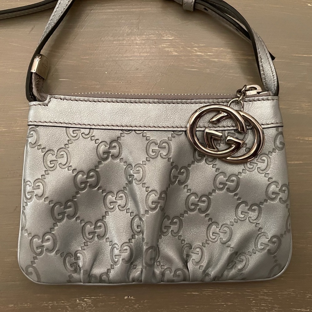 SOLD - Gucci Metallic Guccissima Small Crossbody Bag